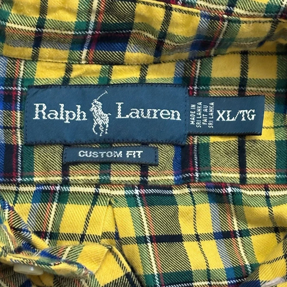 Polo Ralph Lauren Plaid Button Down Shirt Yellow XL